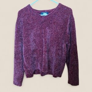 Lux Cozy Women's Maroon V-Neck Sweater